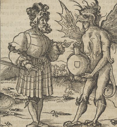 Le Diable offrant du poison à un chevalier, de Hymmelwagen auff dem, wer wol lebt... - Hans Schäufelein the Elder