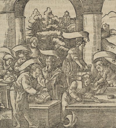 La fabrication des armures, de Hymmelwagen auff dem, wer wol lebt..., 1517 - Hans Schäufelein the Elder