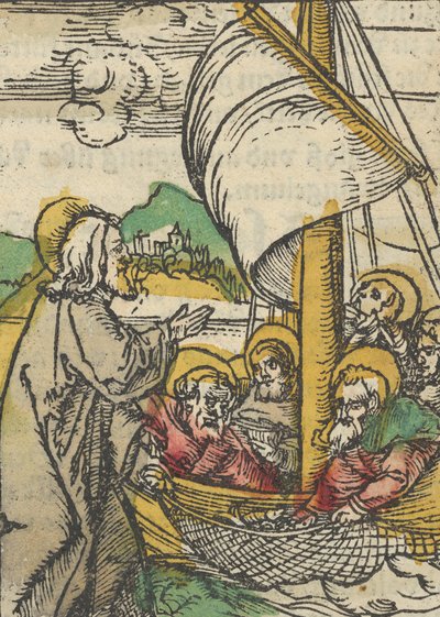 La deuxième pêche miraculeuse par Saint Pierre, de Das Plenarium, 1517 - Hans Schäufelein the Elder