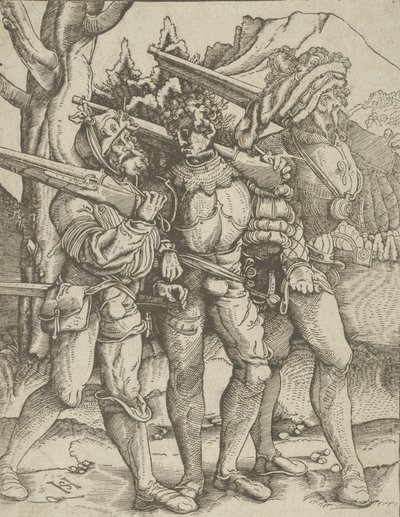 Trois soldats avec des mousquets, vers 1511-15 - Hans Schäufelein the Elder