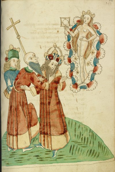 Le roi Avenir, Josaphat et un savant païen voient la personnification de Vénus - Hans Schilling