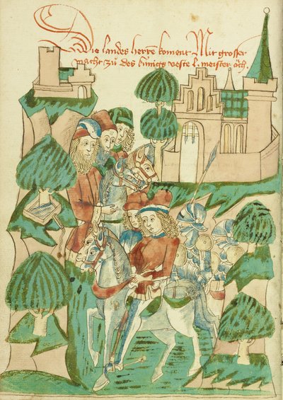 Le roi Avenir avec les nobles et les maîtres - Hans Schilling