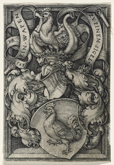 Blason avec un coq, 1543 - Hans Sebald Beham