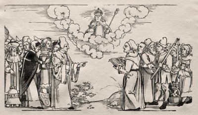 Dispute entre Luther et un théologien catholique - Hans Sebald Beham