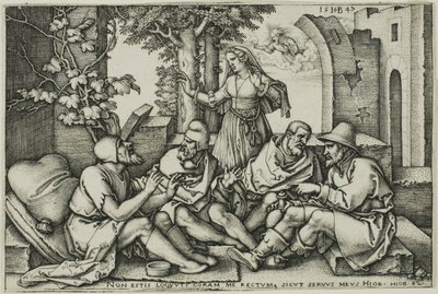 Job conversant avec ses amis - Hans Sebald Beham