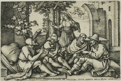 Job conversant avec ses amis - Hans Sebald Beham