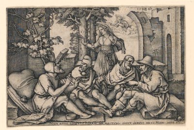 Job conversant avec ses amis - Hans Sebald Beham