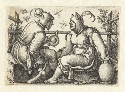 Bouffon avec phallus et bouffon féminin - Hans Sebald Beham