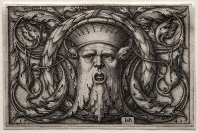Ornement de tête de satyre et couronne, 1543 - Hans Sebald Beham