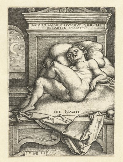 Femme nue endormie comme la Nuit - Hans Sebald Beham