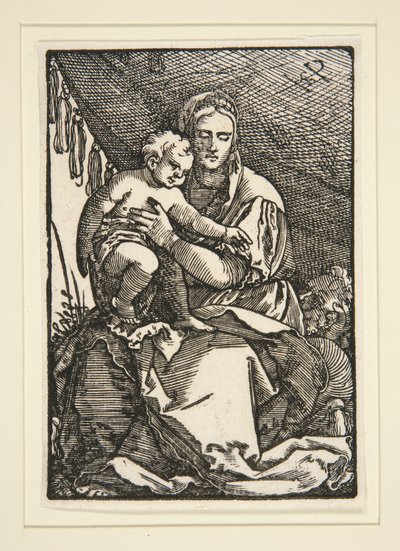 La Sainte Famille sous le Baldaquin - Hans Sebald Beham