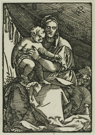 La Sainte Famille sous le dais - Hans Sebald Beham