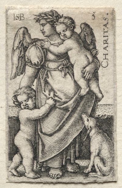 La Connaissance de Dieu et les Sept Vertus Cardinales : Charité - Charitas - Hans Sebald Beham