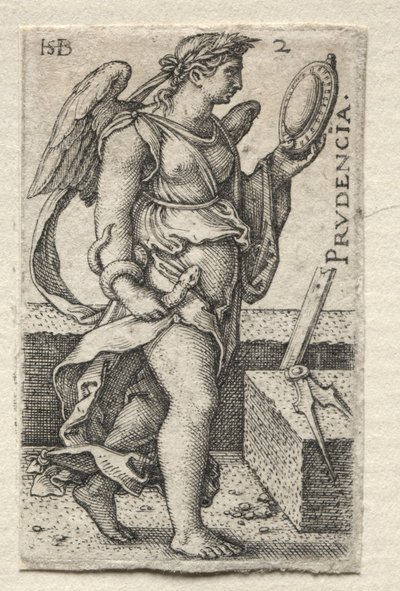 La connaissance de Dieu et les sept vertus cardinales : Prudence - Prudencia - Hans Sebald Beham