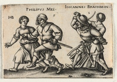 Le Mariage paysan ou les Douze Mois : 5-Philipus Mei 6-Johannes Brachmon - Hans Sebald Beham