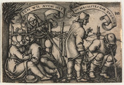 Le Mariage paysan ou les Douze Mois : No. 10 - Hans Sebald Beham