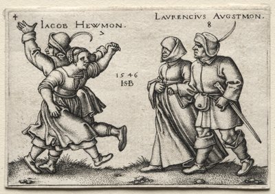 Le mariage villageois : Jacob Hewmon / Lawrencius Augstmon - Hans Sebald Beham