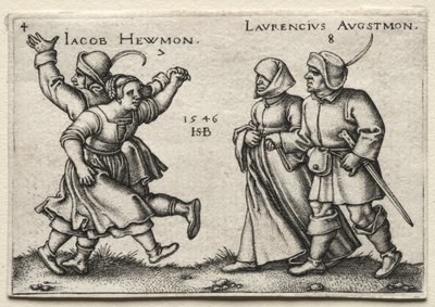 Le Mariage villageois : Jacob Hewmon Lawrencius Augstmon, 1546 - Hans Sebald Beham