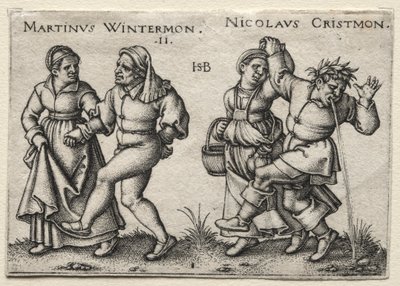 Le mariage villageois : Martinus Wintermon / Nicolaus Cristmon - Hans Sebald Beham
