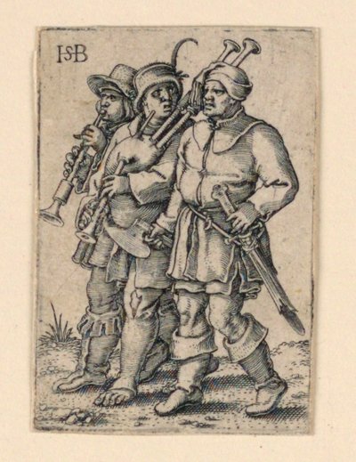 Le cortège de mariage : Trois musiciens - Hans Sebald Beham
