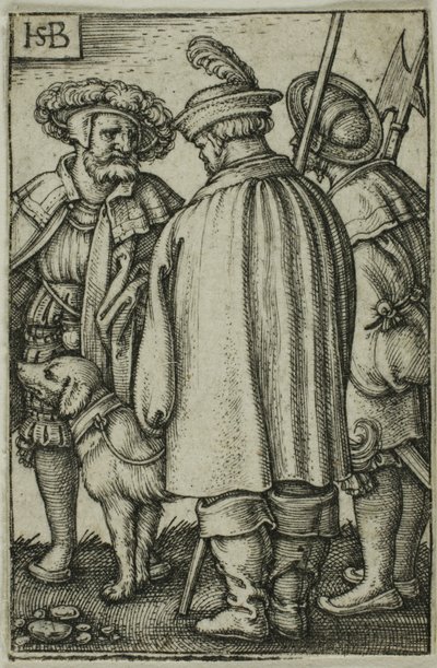 Trois soldats et un chien - Hans Sebald Beham