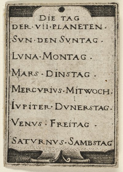 Page de titre, tirée de The Seven Planets with the Zodiacs (Les sept planètes et les zodiaques) - Hans Sebald Beham