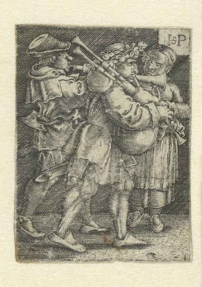 Deux musiciens et une fille - Hans Sebald Beham