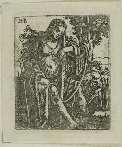 Femme avec une harpe - Hans Sebald Beham