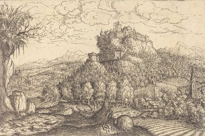 Paysage avec un château au centre, 1553 - Hans Sebald Lautensack