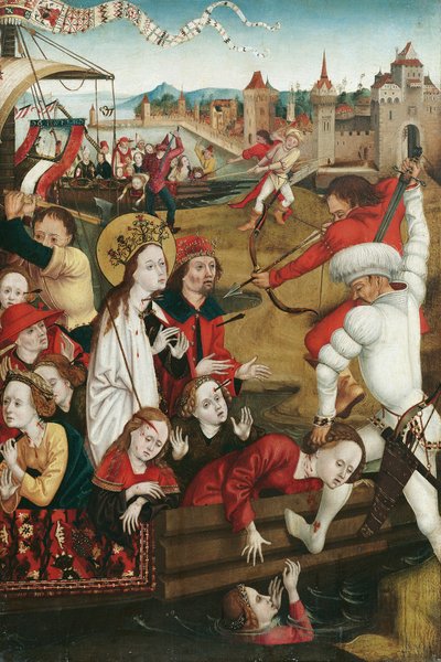 Martyre de sainte Ursule et de ses compagnes (recto); Moitié inférieure d