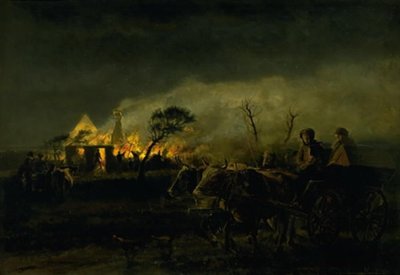 Une ferme en feu - Hans Smidth