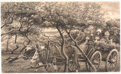 Un véhicule à bœufs. À travers le fourré. Hammerum Herred - Hans Smidth