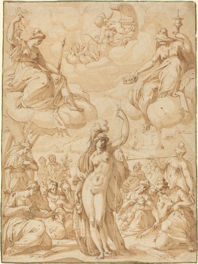 Allégorie de Minerve en tant que chef des Muses - Hans Speckaert