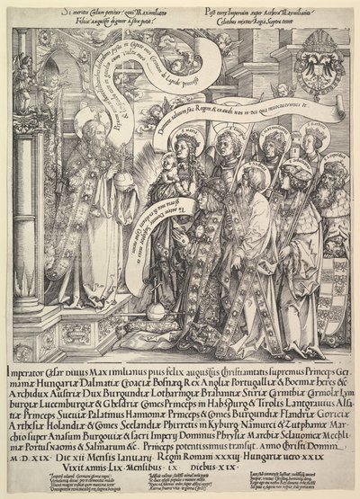 Maximilien présenté par ses saints patrons au Tout-Puissant, 1519 - Hans Springinklee