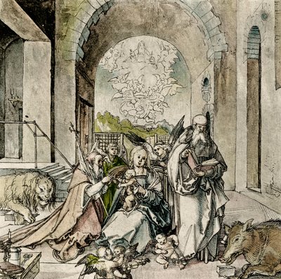 Madone avec Saint Jérôme et Antoine - Hans Suess Kulmbach