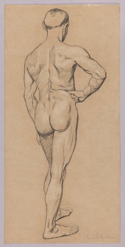 Nu masculin vu de dos - Hans Thoma