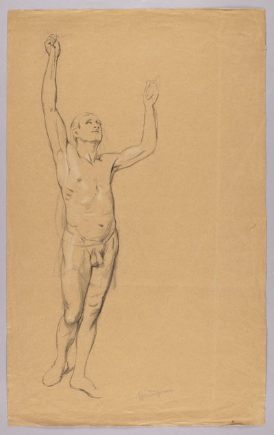 Nu masculin aux bras levés - Hans Thoma