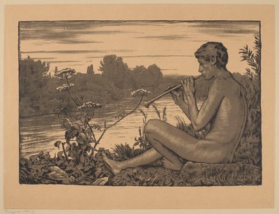 Un faune jouant de la flûte - Hans Thoma