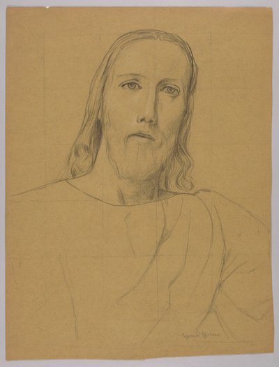 Tête du Christ, verso : Crucifixion du Christ - Hans Thoma