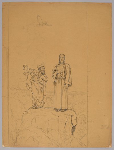 La Tentation du Christ, verso : Le Christ crucifié - Hans Thoma