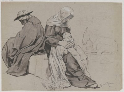Repos de la Sainte Famille pendant la fuite en Égypte - Hans Thoma