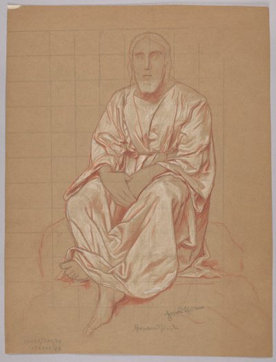 Christ assis, verso : répétition de la même figure - Hans Thoma