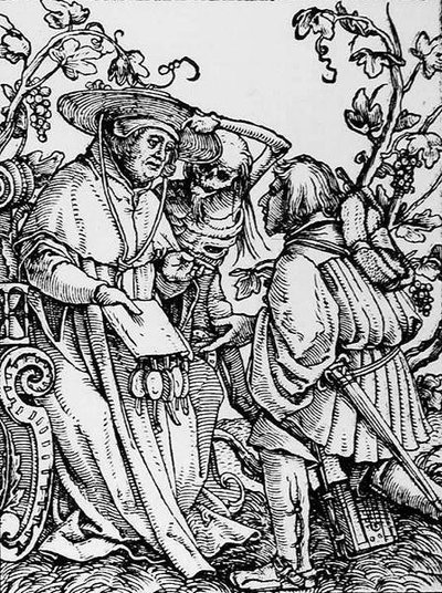 La mort et le cardinal, de La Danse macabre, gravé par Hans Lutzelburger, c.1538 - Hans after Holbein the Younger