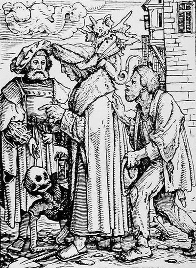 La mort et le conseiller, de La Danse macabre, gravé par Hans Lutzelburger, c.1538 - Hans after Holbein the Younger