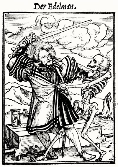 La mort et le noble, de La Danse macabre, gravé par Hans Lutzelburger, c.1538 - Hans after Holbein the Younger