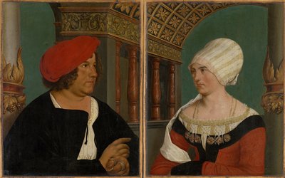 Double portrait du maire de Bâle Jacob Meyer zum Hasen et de sa femme Dorothea Kannengiesser, 1516 - Hans after Holbein the Younger