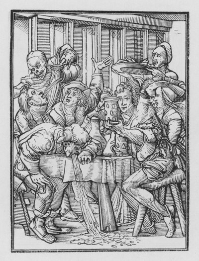 La Danse Macabre de Holbein : Les Ivrognes - Hans after Holbein the Younger