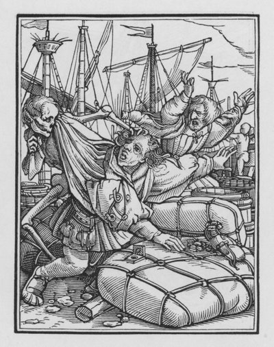 La Danse Macabre de Holbein : Le Marchand - Hans after Holbein the Younger