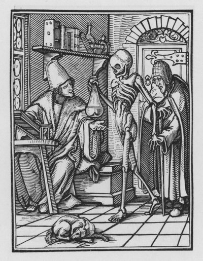 La Danse Macabre de Holbein : Le Médecin - Hans after Holbein the Younger