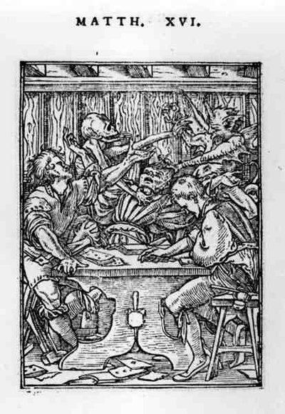 Les Joueurs, de la série La Danse de la Mort, gravé par Hans Lutzelburger (fl.1505-26) c.1526-28 - Hans after Holbein the Younger